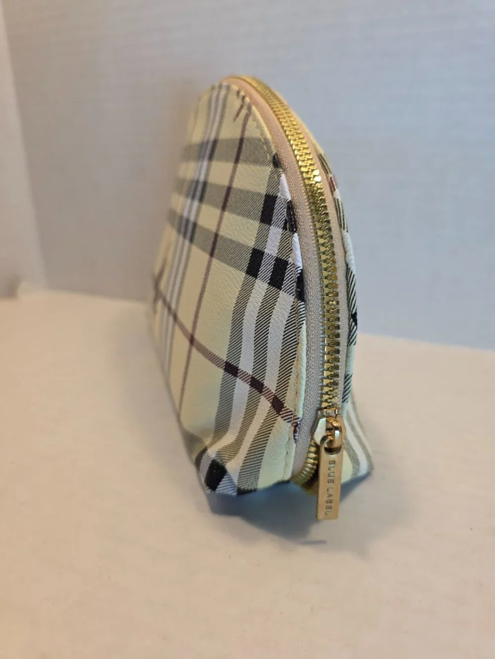 Designer Inspired Plaid Cosmetic Bag
